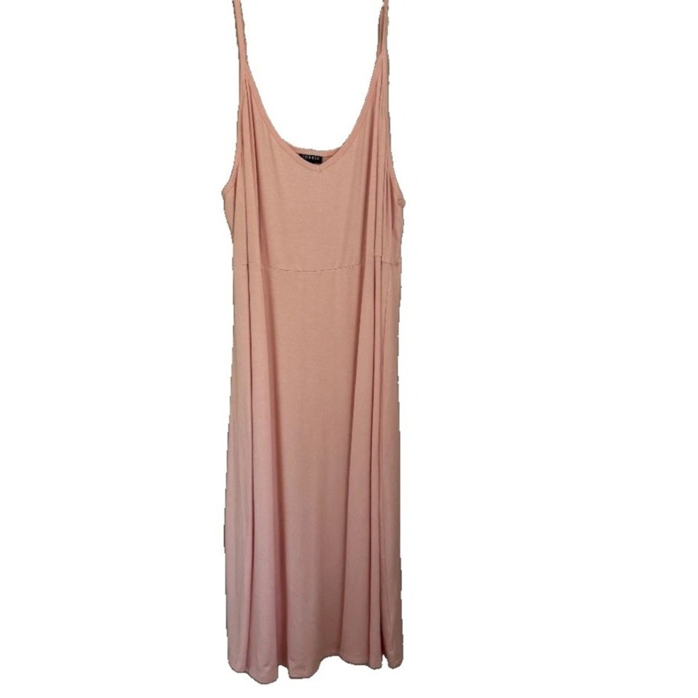 Torrid 3 Peach Midi Tank Dress Plus Size 3X Scoop Summer Boho Minimalist Casual